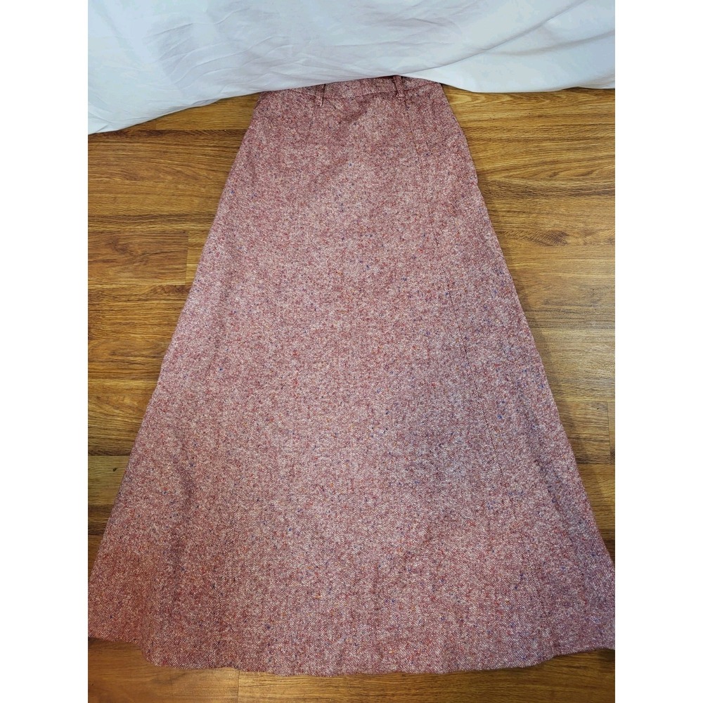 Vtge Cordon of Philadelphia Maxi Wool Blend‎ Skirt Red Flaw